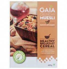 Gaia Crunchy Muesli, Nutty Delight Healthy Breakfas Cereal  Box  400 grams